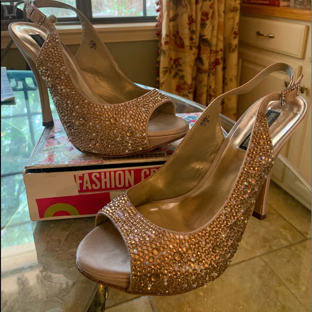 Benjamin Adams London Gorgeous Slingback Heels with Swarovski Crystals